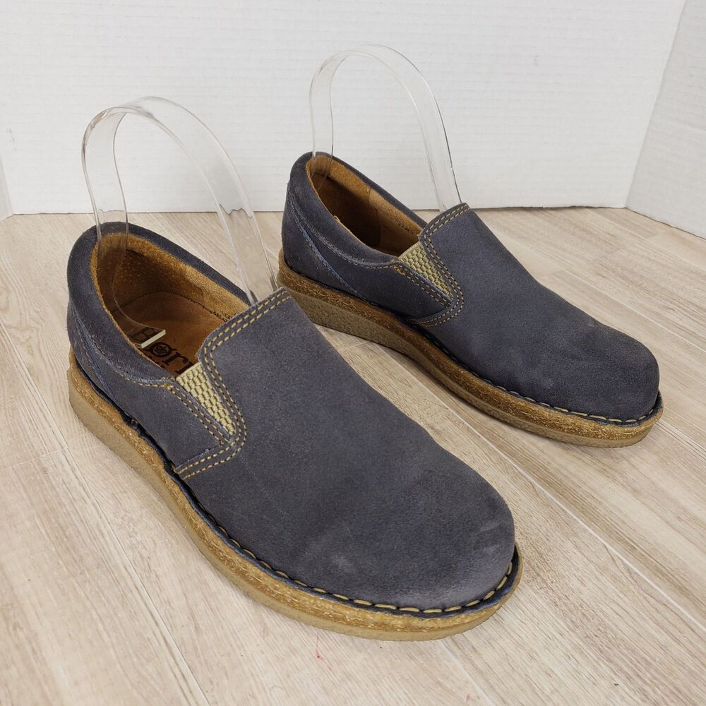 Born Bryson Distressed Leather Slip‑On Shoes Men’s Size 6 Comfort Casual Blue